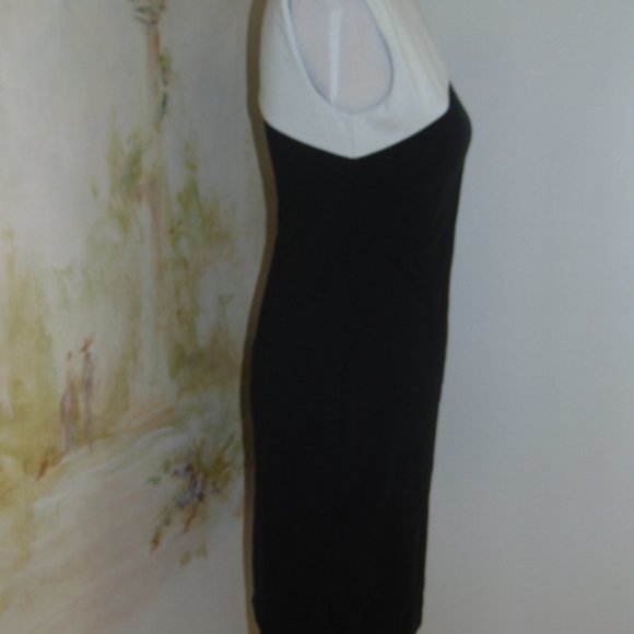 Y2K MAX AND CLEO colorblock GREY BLACK WHITE Wiggle Mini Sleeveless DRESS SZ 4 - Picture 6 of 11
